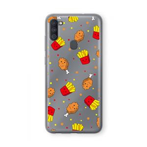 CaseCompany Chicken 'n Fries: Samsung Galaxy A11 Transparant Hoesje