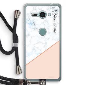 CaseCompany Marmer in stijl: Sony Xperia XZ2 Compact Transparant Hoesje met koord