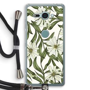 CaseCompany Wit bloemenpatroon: Sony Xperia XZ2 Compact Transparant Hoesje met koord