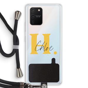 CaseCompany Amber Script: Samsung Galaxy S10 Lite Transparant Hoesje met koord