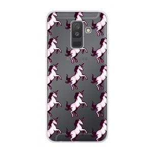 CaseCompany Musketon Unicorn: Samsung Galaxy A6 Plus (2018) Transparant Hoesje