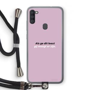 CaseCompany gij moogt er zijn: Samsung Galaxy A11 Transparant Hoesje met koord