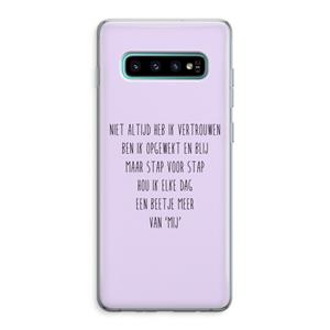 CaseCompany Zelfvertrouwen: Samsung Galaxy S10 Plus Transparant Hoesje