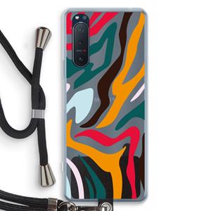 CaseCompany Colored Zebra: Sony Xperia 5 II Transparant Hoesje met koord