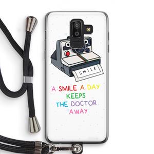 CaseCompany Smile: Samsung Galaxy J8 (2018) Transparant Hoesje met koord