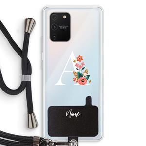 CaseCompany Pink Bouquet: Samsung Galaxy S10 Lite Transparant Hoesje met koord