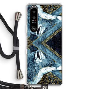 CaseCompany Golden Fox: Sony Xperia 1 III Transparant Hoesje met koord