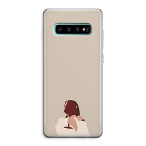 CaseCompany I drink wine: Samsung Galaxy S10 Plus Transparant Hoesje