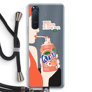 CaseCompany Peach please!: Sony Xperia 5 II Transparant Hoesje met koord