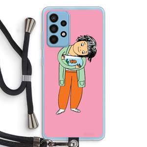 CaseCompany Visknuffel: Samsung Galaxy A52 Transparant Hoesje met koord