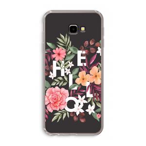 CaseCompany Hello in flowers: Samsung Galaxy J4 Plus Transparant Hoesje