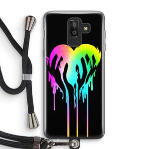CaseCompany Hold My Heart: Samsung Galaxy J8 (2018) Transparant Hoesje met koord