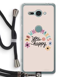CaseCompany Happy days: Sony Xperia XZ2 Compact Transparant Hoesje met koord