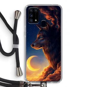 CaseCompany Night Guardian: Samsung Galaxy M31 Transparant Hoesje met koord