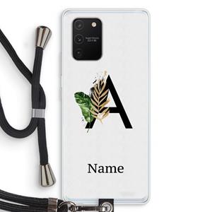 CaseCompany Charcoal Flora: Samsung Galaxy S10 Lite Transparant Hoesje met koord