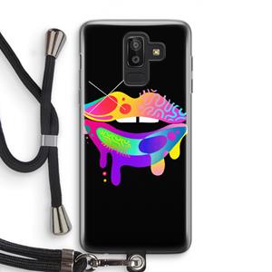 CaseCompany Lip Palette: Samsung Galaxy J8 (2018) Transparant Hoesje met koord