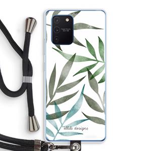 CaseCompany Tropical watercolor leaves: Samsung Galaxy Note 10 Lite Transparant Hoesje met koord
