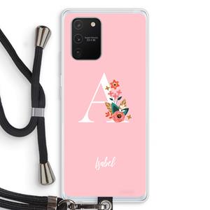 CaseCompany Pink Bouquet: Samsung Galaxy S10 Lite Transparant Hoesje met koord