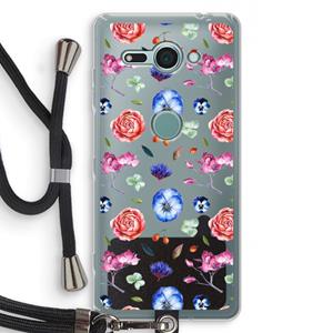 CaseCompany Bloemetjes: Sony Xperia XZ2 Compact Transparant Hoesje met koord