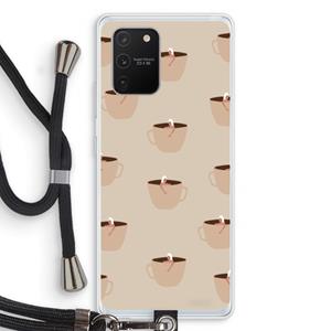 CaseCompany Morning coffee: Samsung Galaxy S10 Lite Transparant Hoesje met koord