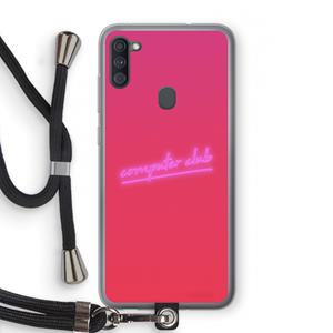 CaseCompany Vice Glow: Samsung Galaxy A11 Transparant Hoesje met koord