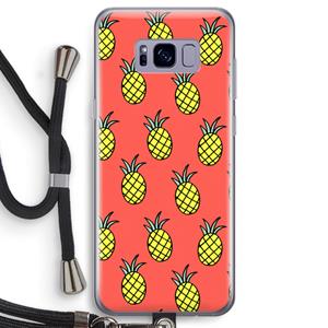 CaseCompany Ananas: Samsung Galaxy S8 Transparant Hoesje met koord