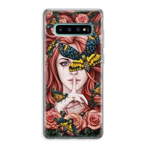 CaseCompany Lady Moth: Samsung Galaxy S10 Plus Transparant Hoesje