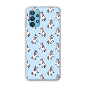 CaseCompany Eenhoorns overal: Samsung Galaxy A32 4G Transparant Hoesje
