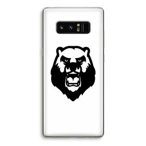 CaseCompany Angry Bear (white): Samsung Galaxy Note 8 Transparant Hoesje