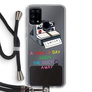CaseCompany Smile: Samsung Galaxy M31 Transparant Hoesje met koord