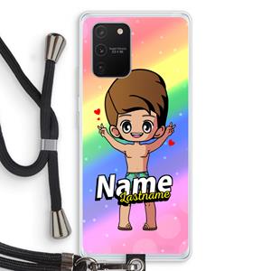 CaseCompany Chibi Maker man: Samsung Galaxy S10 Lite Transparant Hoesje met koord