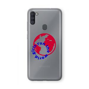 CaseCompany Run The World: Samsung Galaxy A11 Transparant Hoesje