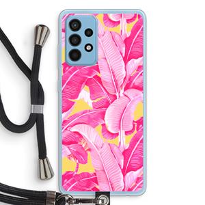 CaseCompany Pink Banana: Samsung Galaxy A52 Transparant Hoesje met koord