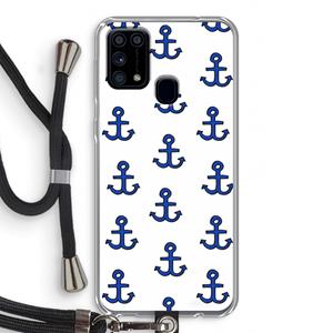 CaseCompany Ankers: Samsung Galaxy M31 Transparant Hoesje met koord