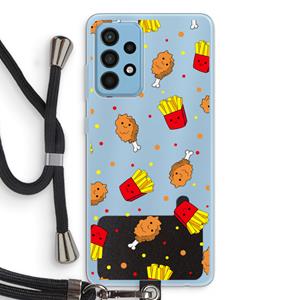 CaseCompany Chicken 'n Fries: Samsung Galaxy A52 Transparant Hoesje met koord
