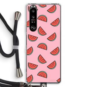 CaseCompany Watermeloen: Sony Xperia 1 III Transparant Hoesje met koord