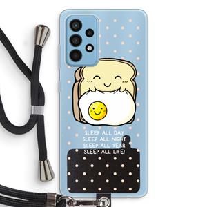 CaseCompany Sleep All Day: Samsung Galaxy A52 Transparant Hoesje met koord