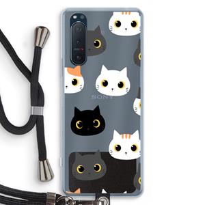 CaseCompany Katten: Sony Xperia 5 II Transparant Hoesje met koord