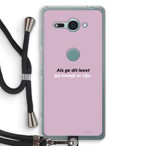 CaseCompany gij moogt er zijn: Sony Xperia XZ2 Compact Transparant Hoesje met koord