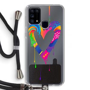 CaseCompany Melts My Heart: Samsung Galaxy M31 Transparant Hoesje met koord