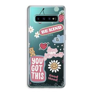 CaseCompany Positivity: Samsung Galaxy S10 Plus Transparant Hoesje