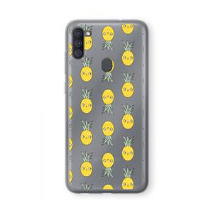 CaseCompany Ananas: Samsung Galaxy A11 Transparant Hoesje