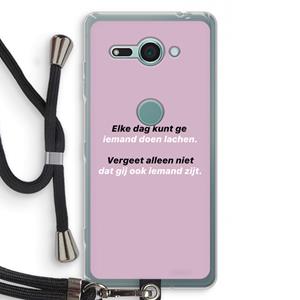 CaseCompany gij zijt ook iemand: Sony Xperia XZ2 Compact Transparant Hoesje met koord