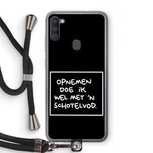 CaseCompany Schotelvod: Samsung Galaxy A11 Transparant Hoesje met koord