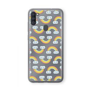 CaseCompany Regenboog: Samsung Galaxy A11 Transparant Hoesje
