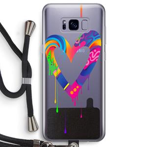 CaseCompany Melts My Heart: Samsung Galaxy S8 Transparant Hoesje met koord