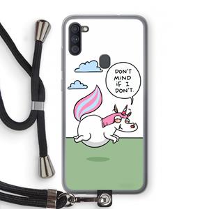 CaseCompany Unicorn: Samsung Galaxy A11 Transparant Hoesje met koord