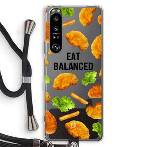 CaseCompany Eat Balanced: Sony Xperia 1 III Transparant Hoesje met koord