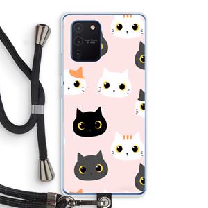 CaseCompany Katten: Samsung Galaxy Note 10 Lite Transparant Hoesje met koord