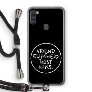 CaseCompany Vriendelijkheid: Samsung Galaxy A11 Transparant Hoesje met koord